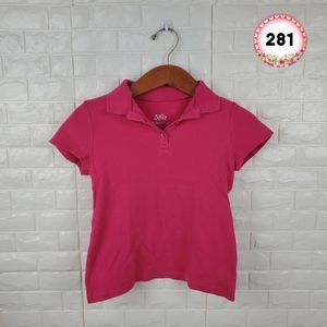 Justice Girls Size 8 Pink Polo Shirt – Casual Short Sleeve Top